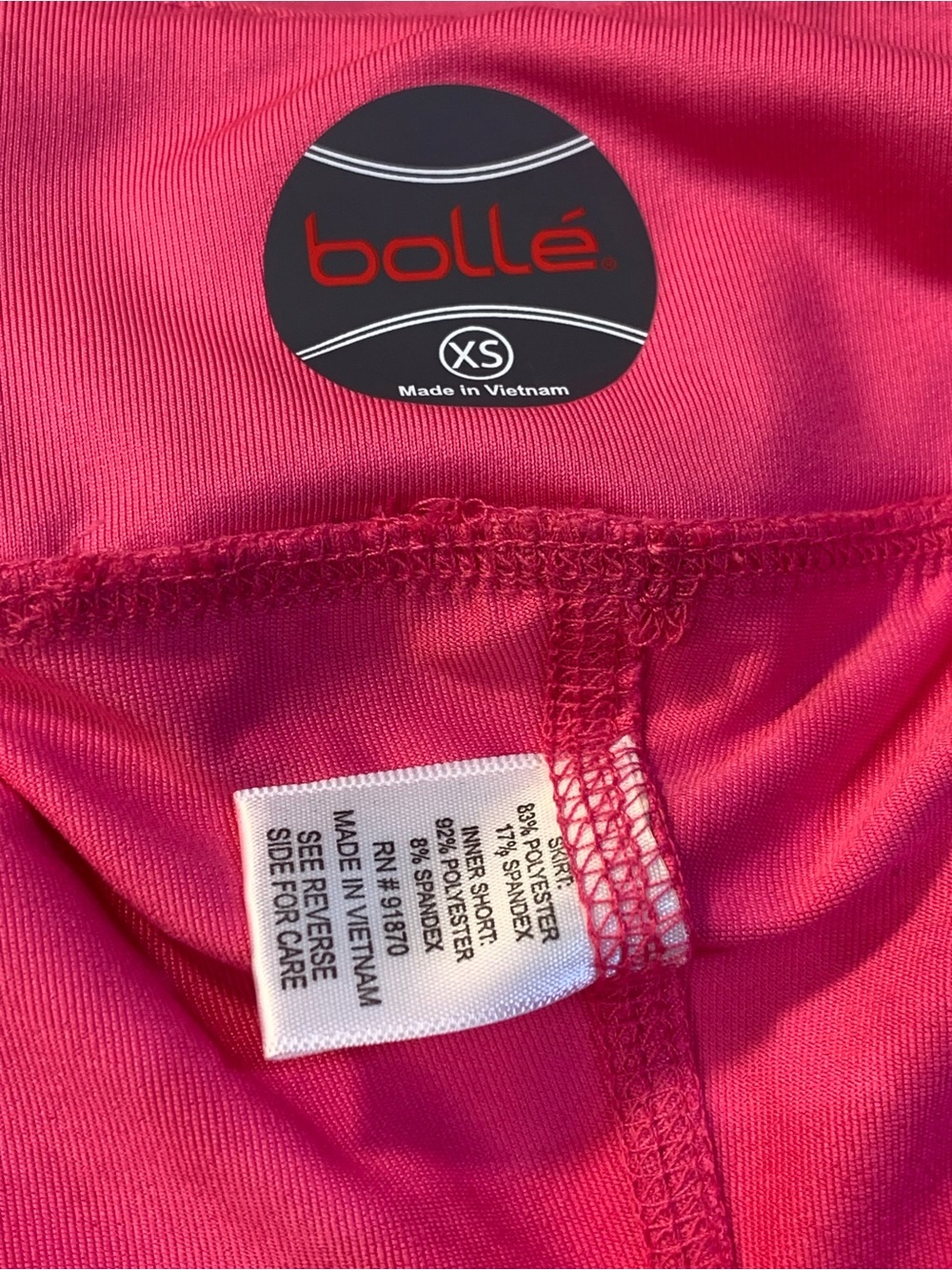 Bollé women's pleated athletic tennis skort in bright pink. SZ XS - Picture 4 of 7